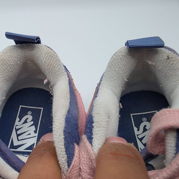 Vans Knu Skool Girls Size 10.5 Blue Pink Sneaker Shoes Casual Walking School - Picture 9 of 13